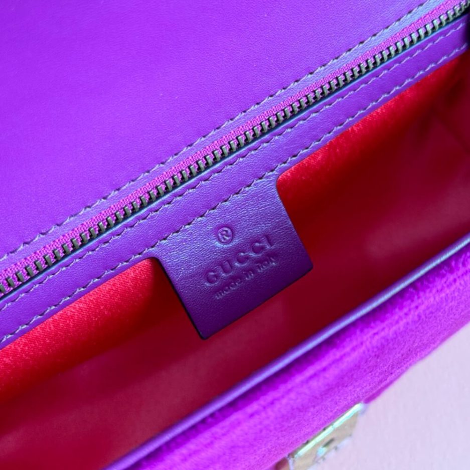 GG Velvet Small Marmont shoulder bag