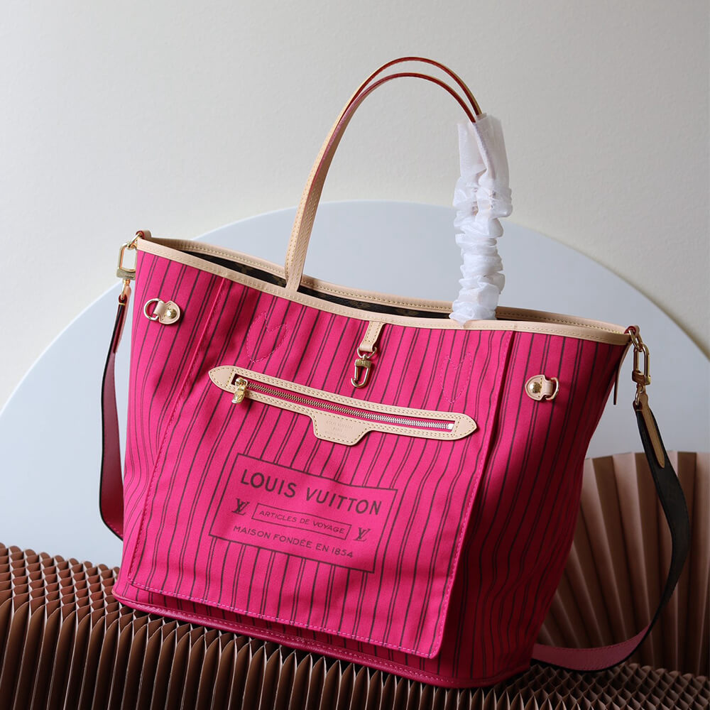 Bold Fuchsia Striped Signature Tote