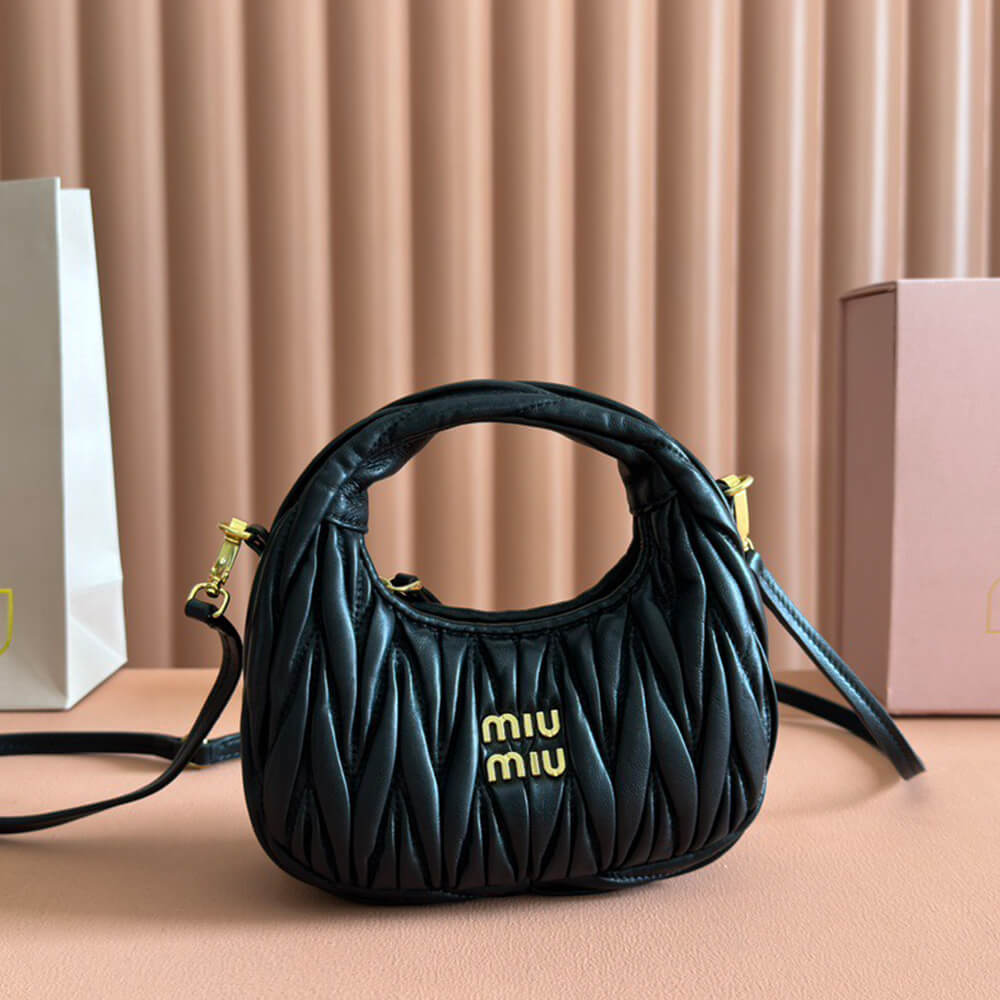 Wander Matelassé Nappa Leather Hobo Mini-Bag