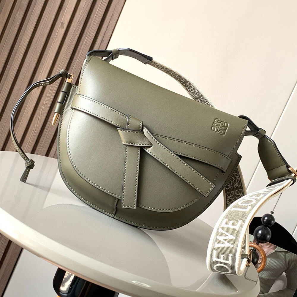 Small Gate Bag in Soft Calfskin and Jacquard