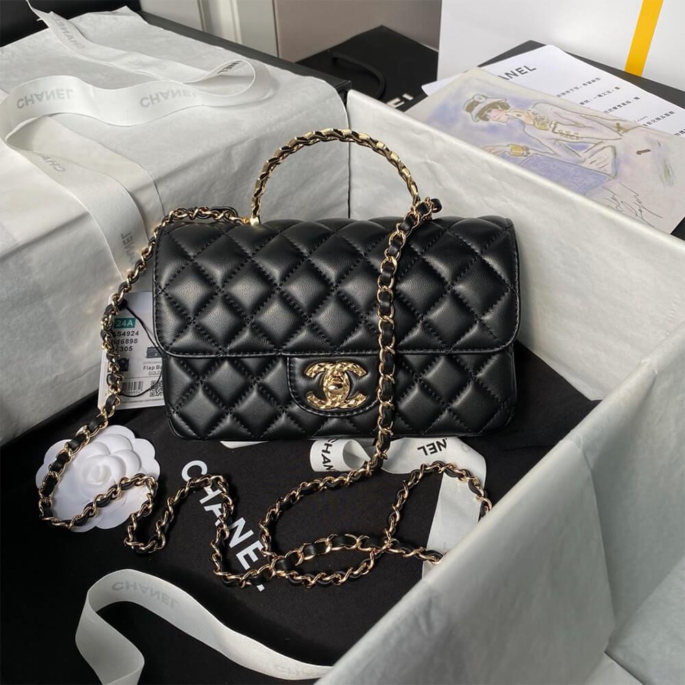 Mini-sac à rabat avec poignée supérieure 