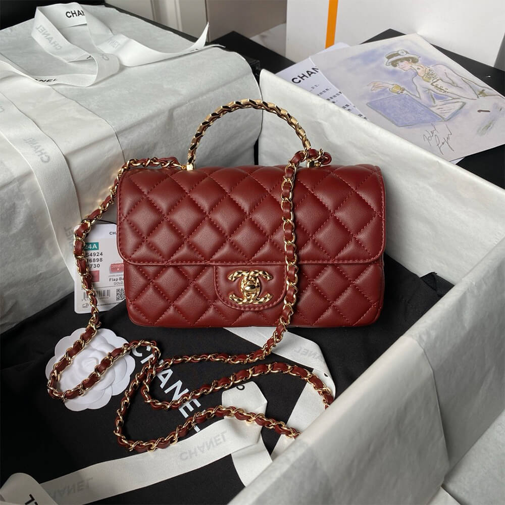 Mini-sac à rabat avec poignée supérieure 