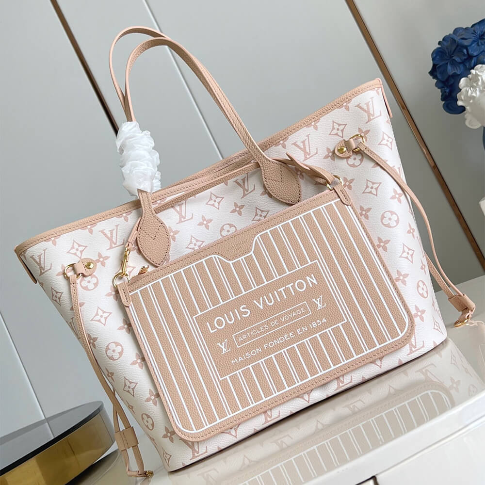 Chic White Monogram Denim Bucket Bag