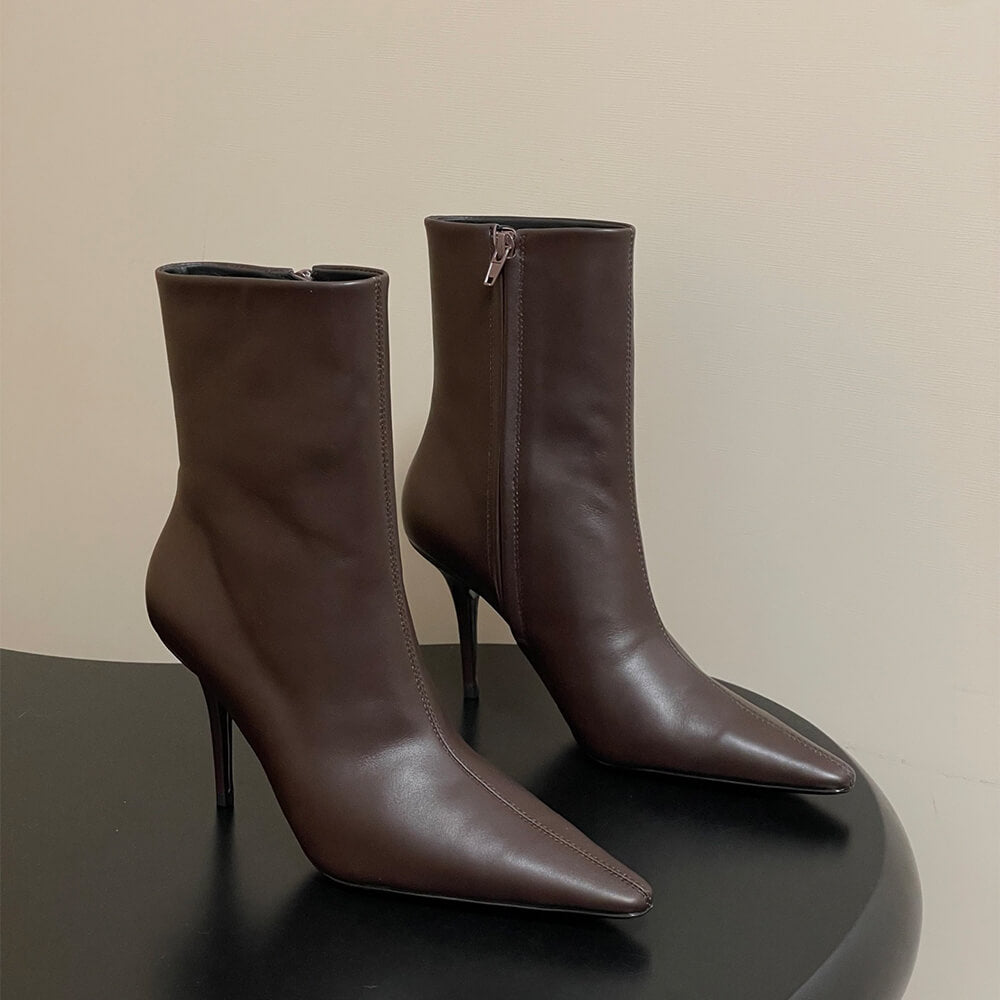 Ashley Booties in Smooth Leather