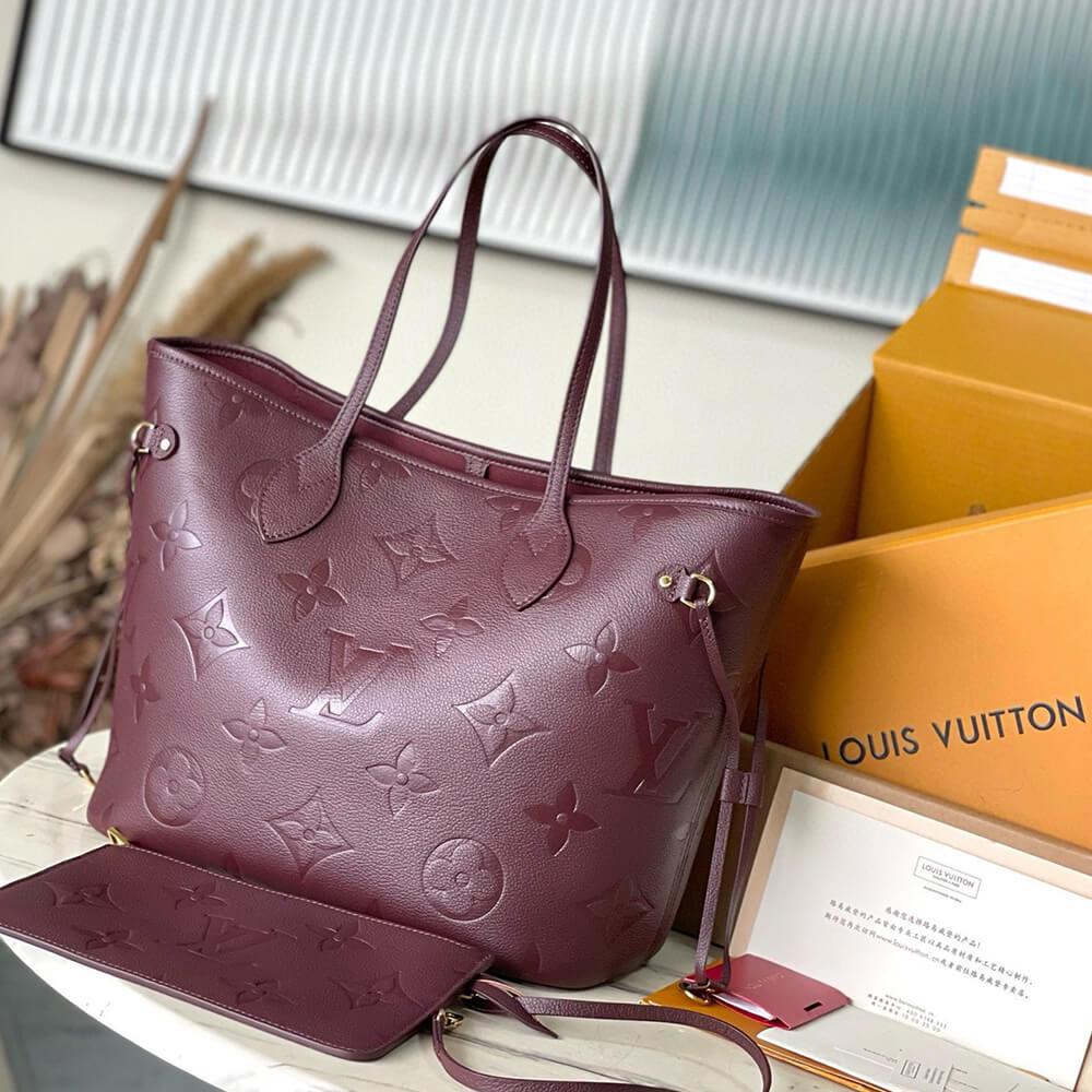 Refined Burgundy Embossed Tote Set