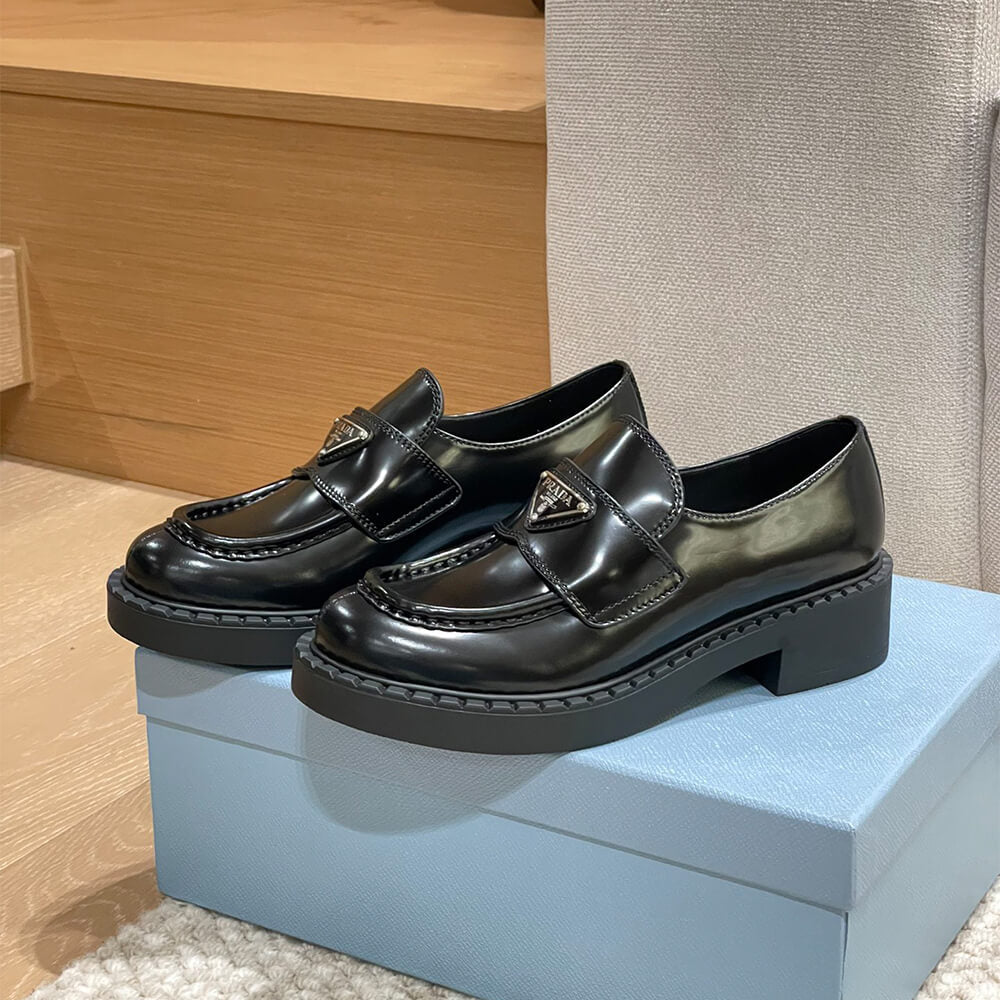 Chocolate Brushed Leather Loafers