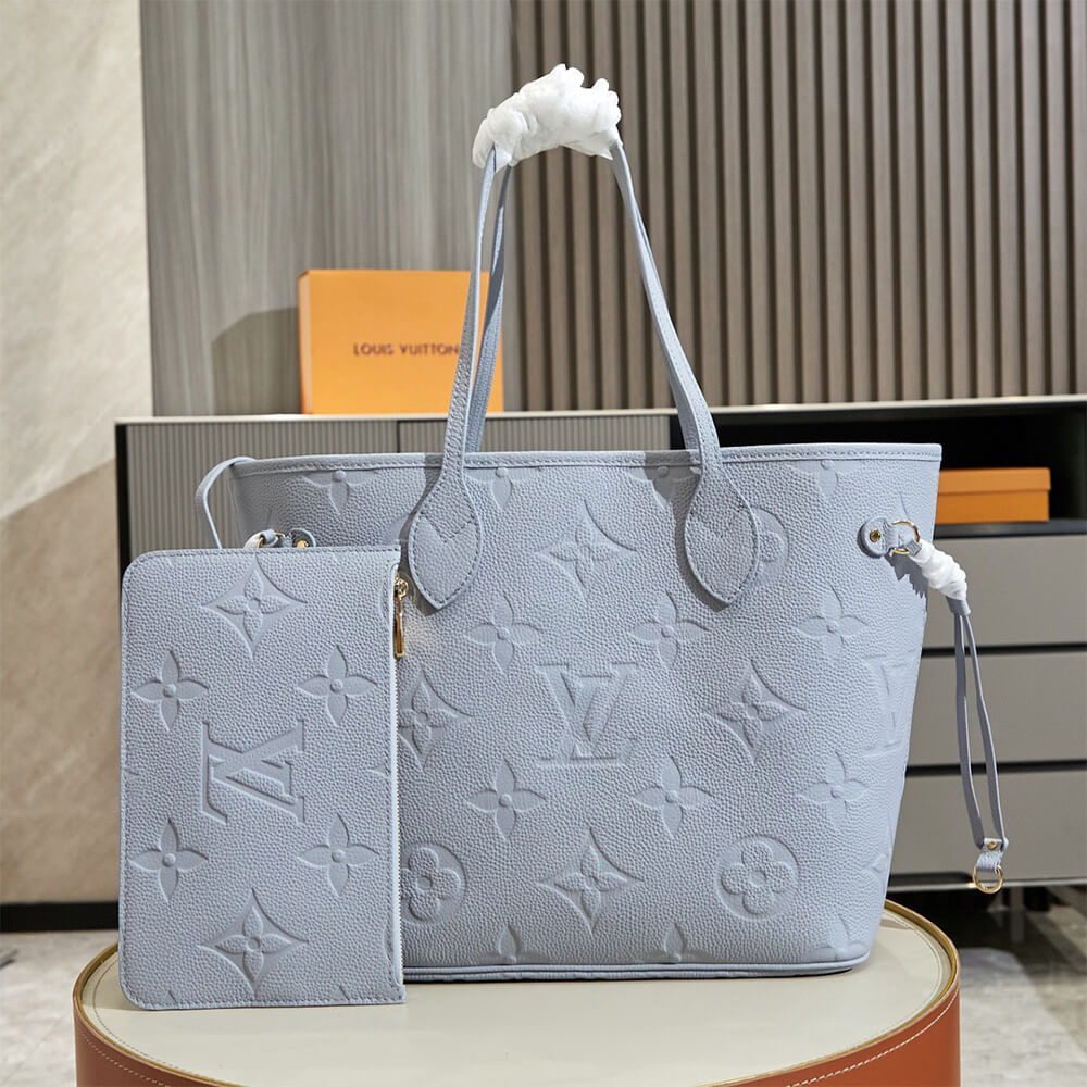 Serene Blue Embossed Tote Set