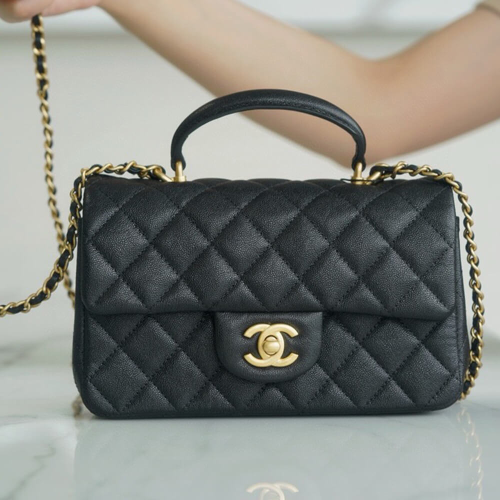 Mini-sac à rabat avec poignée supérieure 