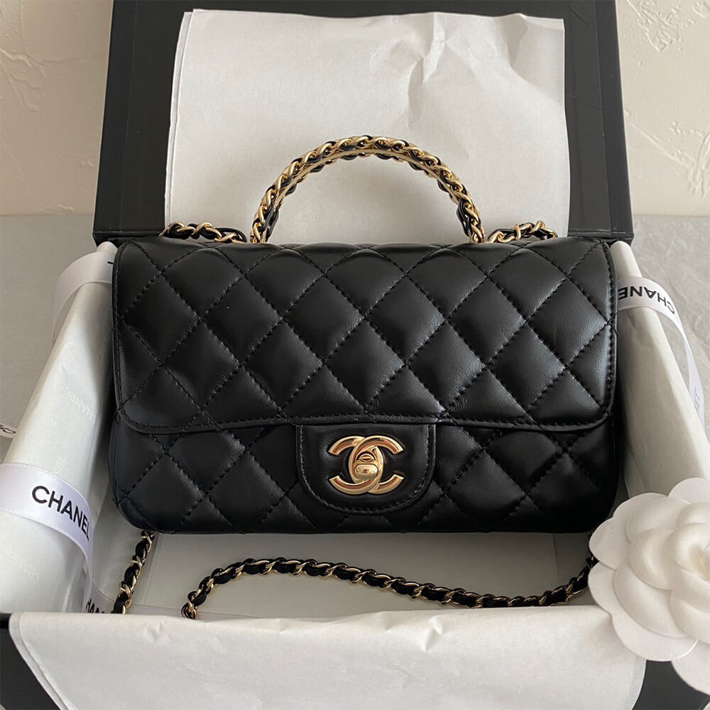 Mini-sac à rabat avec poignée supérieure 