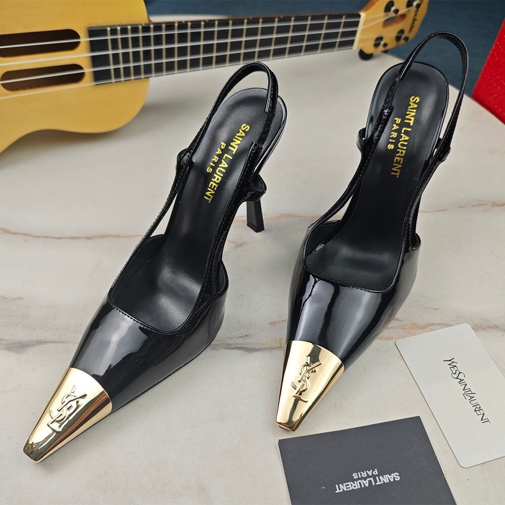 Jeanne Slingback Pumps in Patent Leather