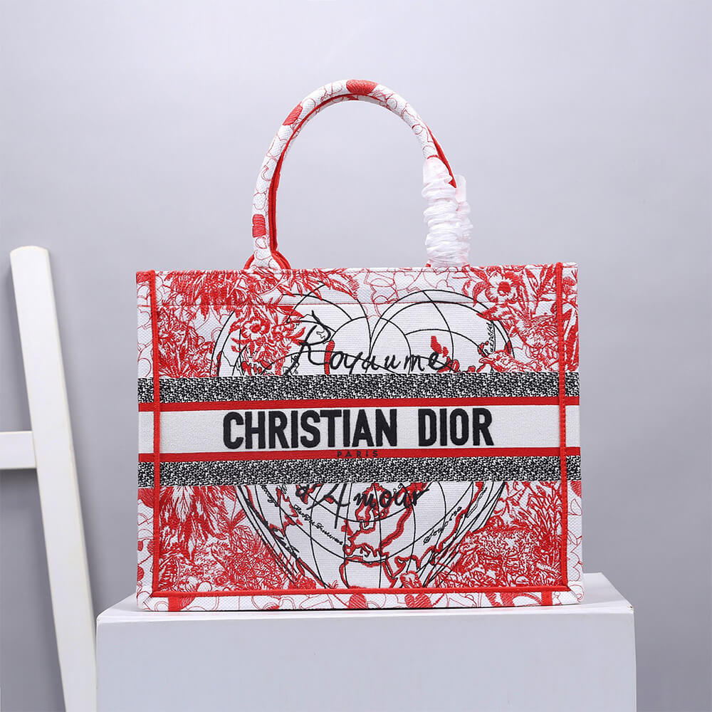 Red Floral Shopper