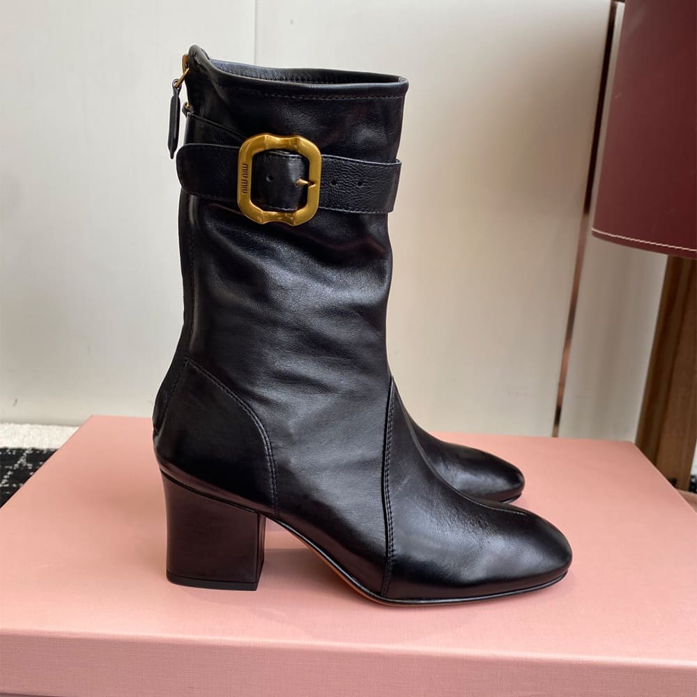 Bottines en cuir nappa 