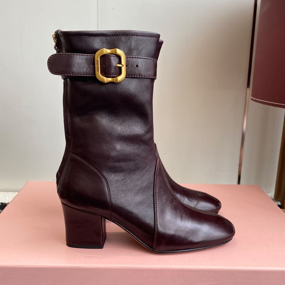 Bottines en cuir nappa 