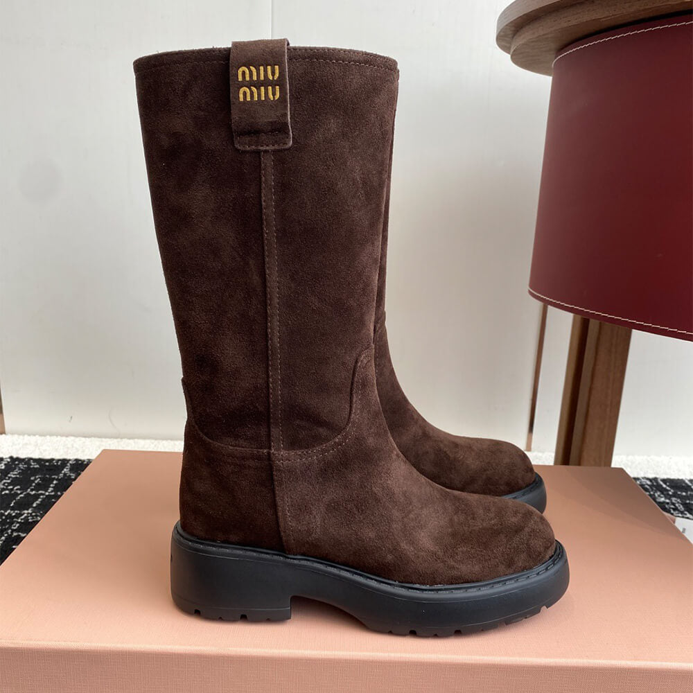 Wildleder-Motorradstiefel 