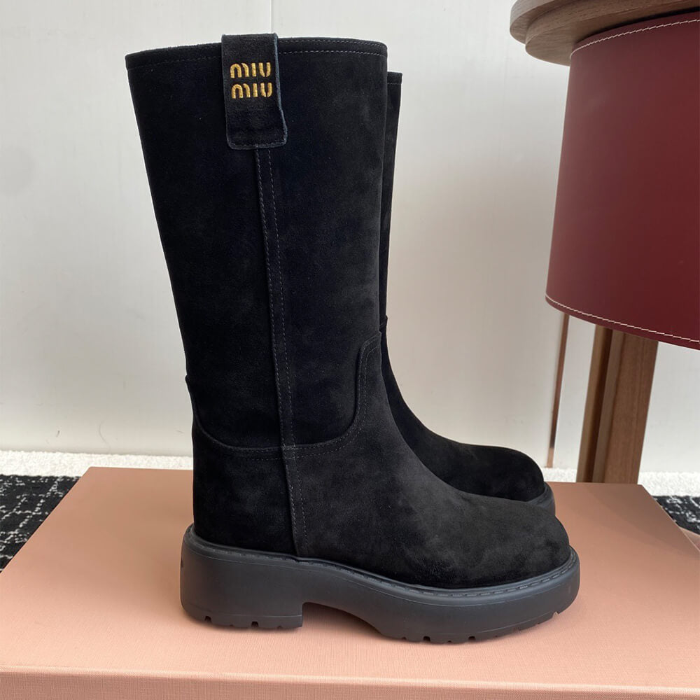 Wildleder-Motorradstiefel 
