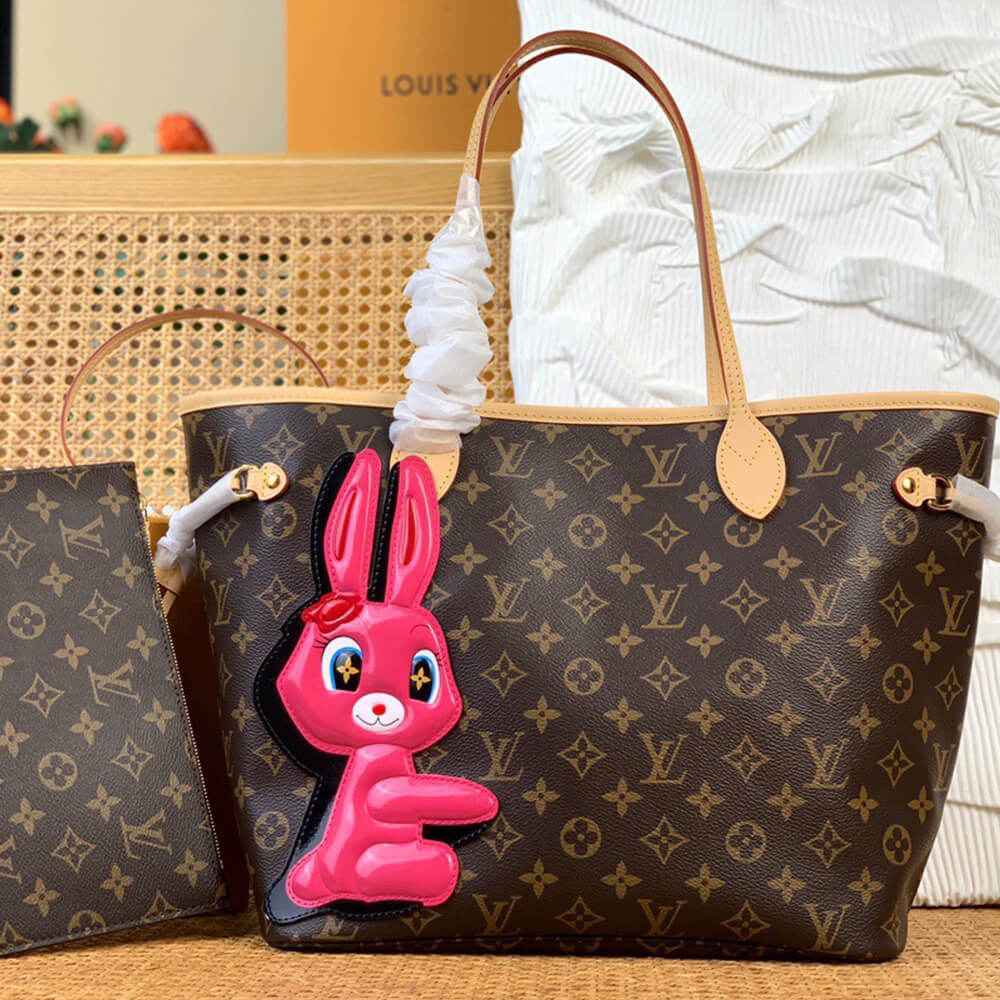 Playful Monogram Pink Bunny Tote Set