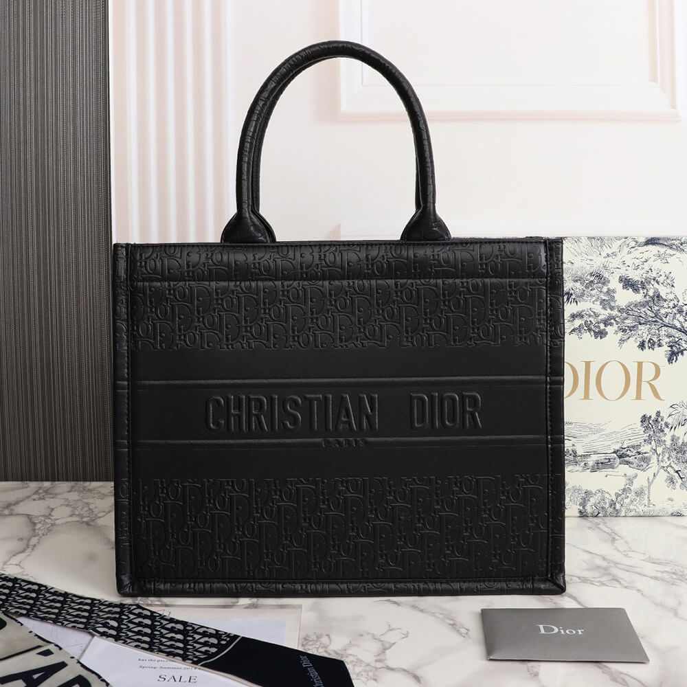 Black Embossed Leather