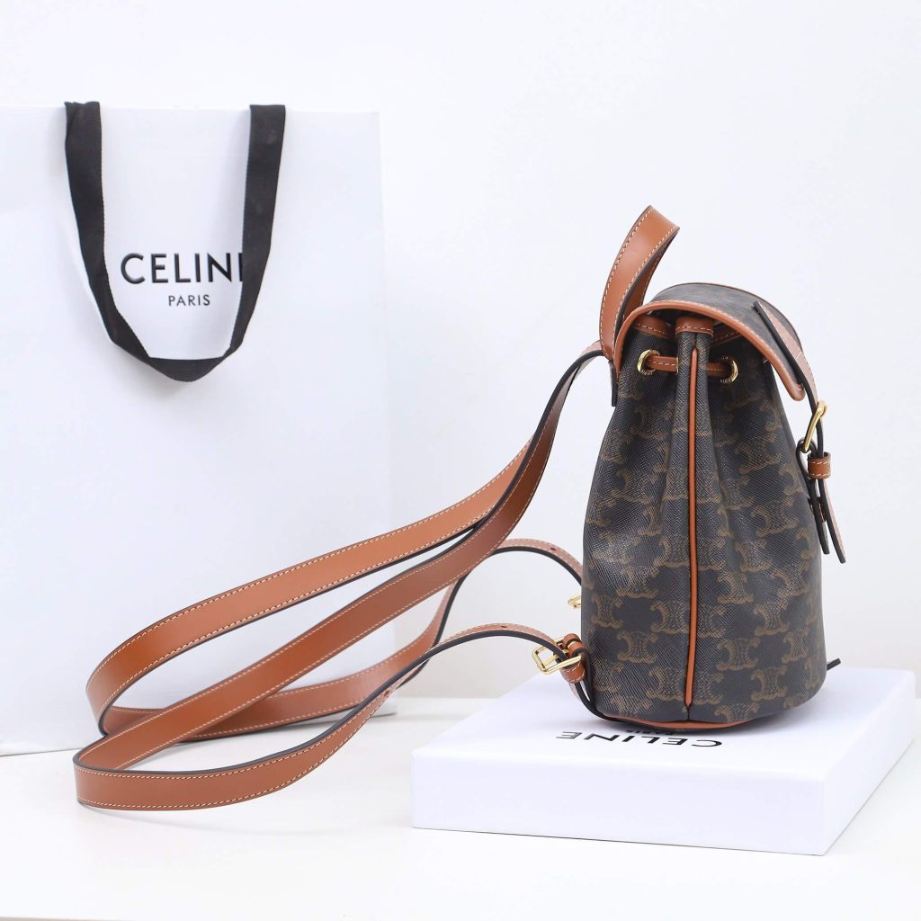 FOLCO Logo Print Calfskin Mini Backpack