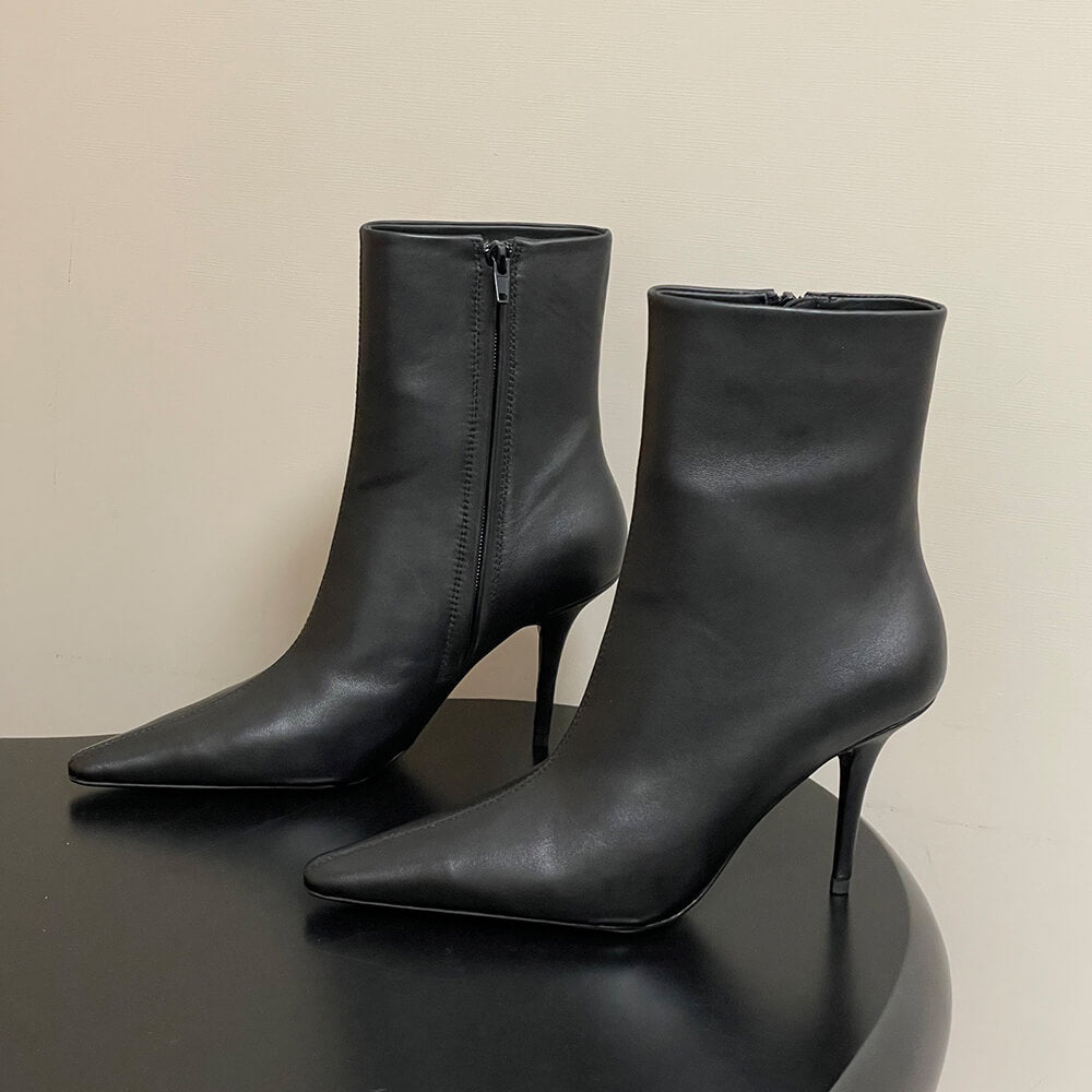 Ashley Booties in Smooth Leather