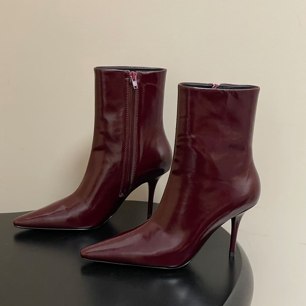 Ashley Booties in Smooth Leather