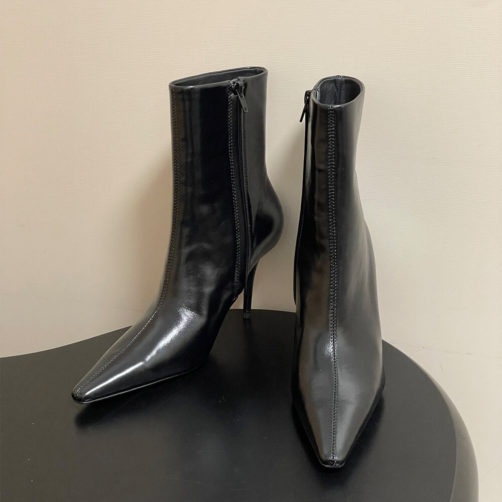 Ashley Booties in Smooth Leather