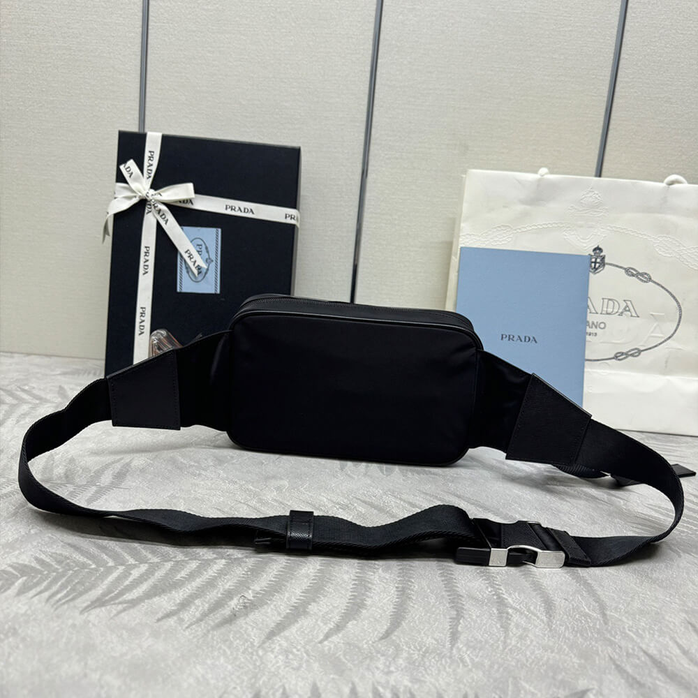 Re-Nylon and Saffiano Leather Belt Bag