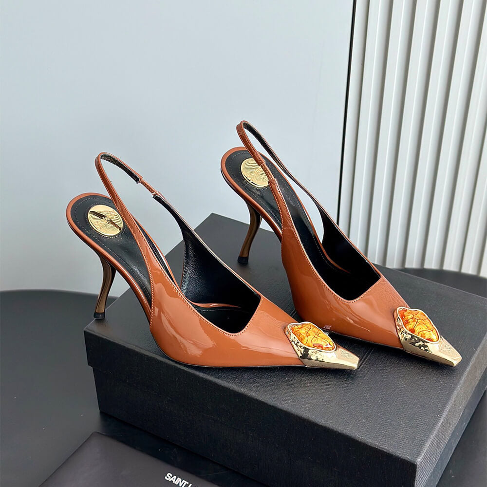 Loulou Slingback Pumps in Patent Leather