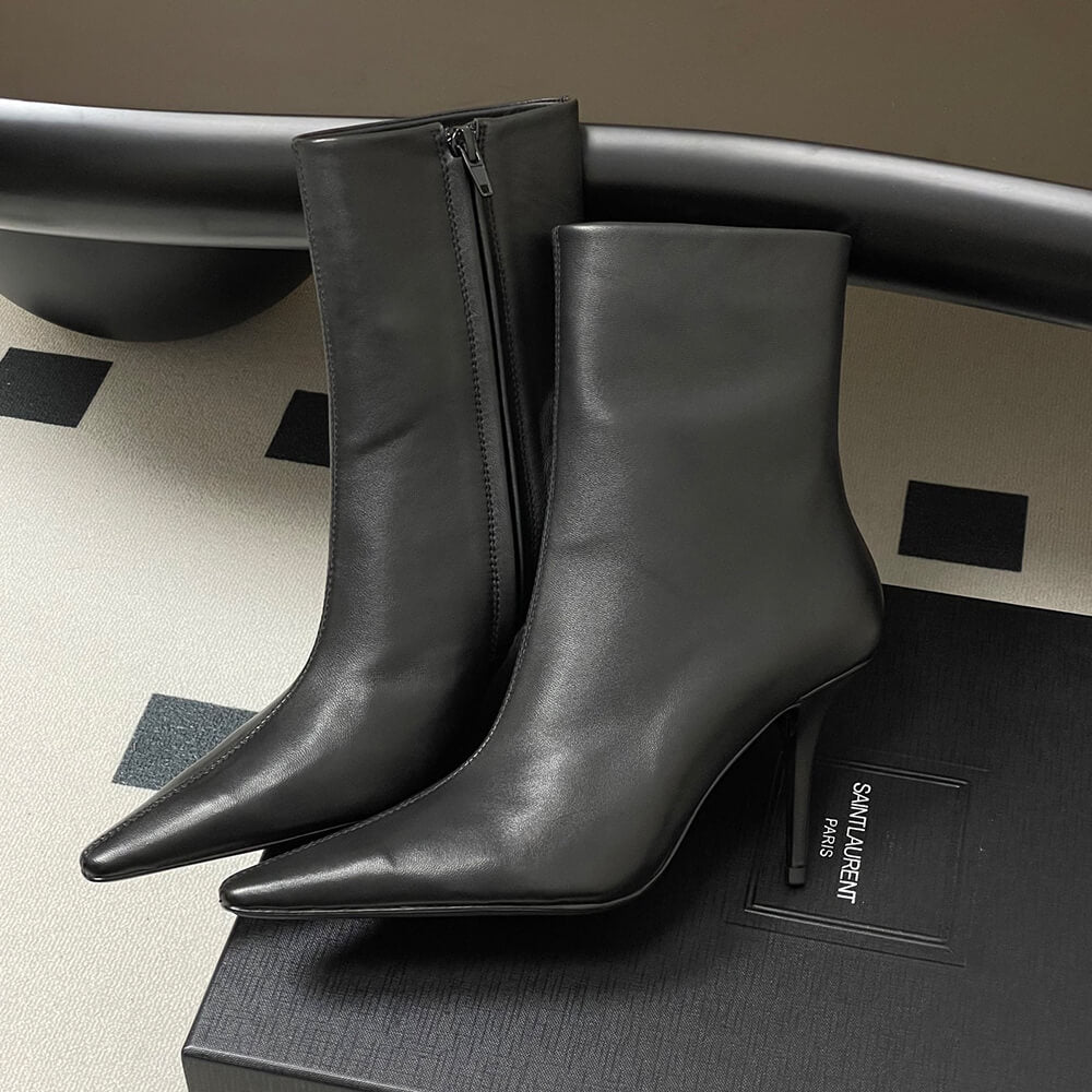 Ashley Booties in Smooth Leather