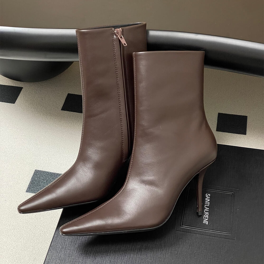 Ashley Booties in Smooth Leather