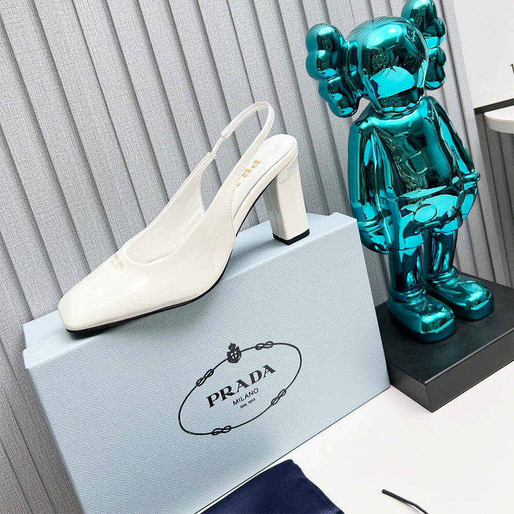 Patent Leather Slingback Pumps 85 mm