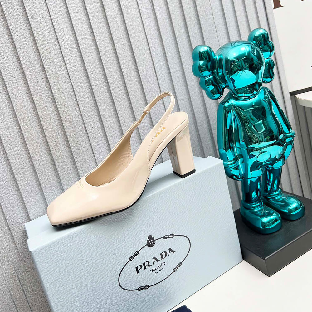 Patent Leather Slingback Pumps 85 mm