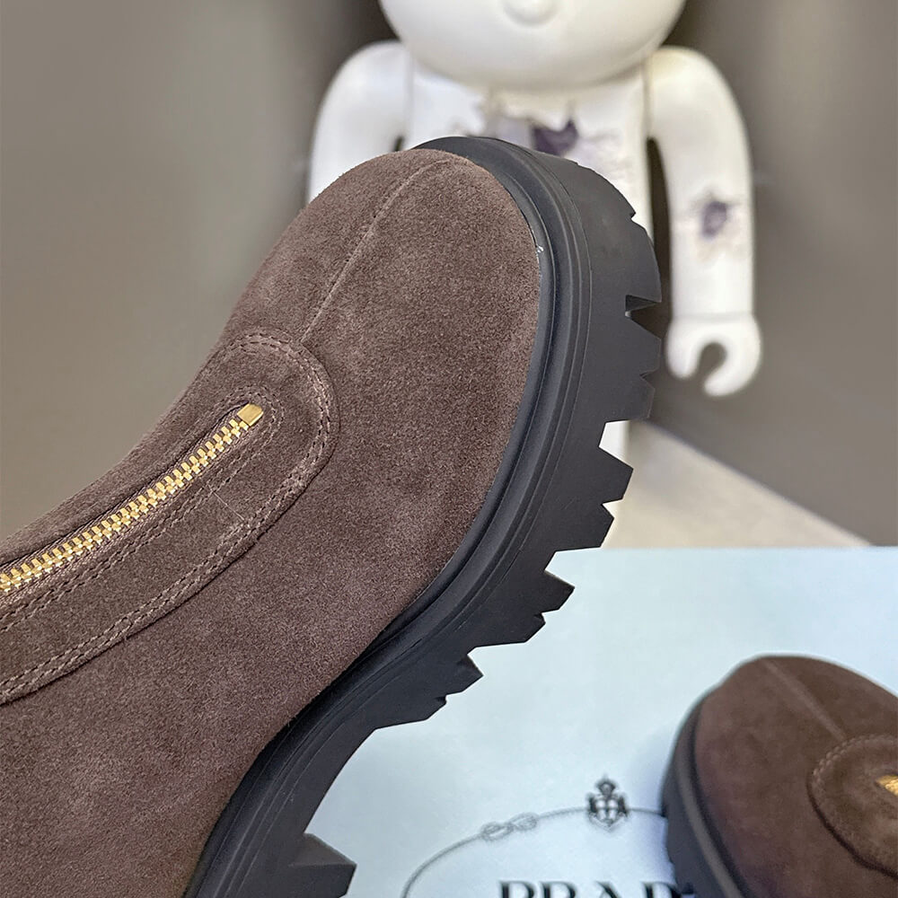 Suede Booties with Zip