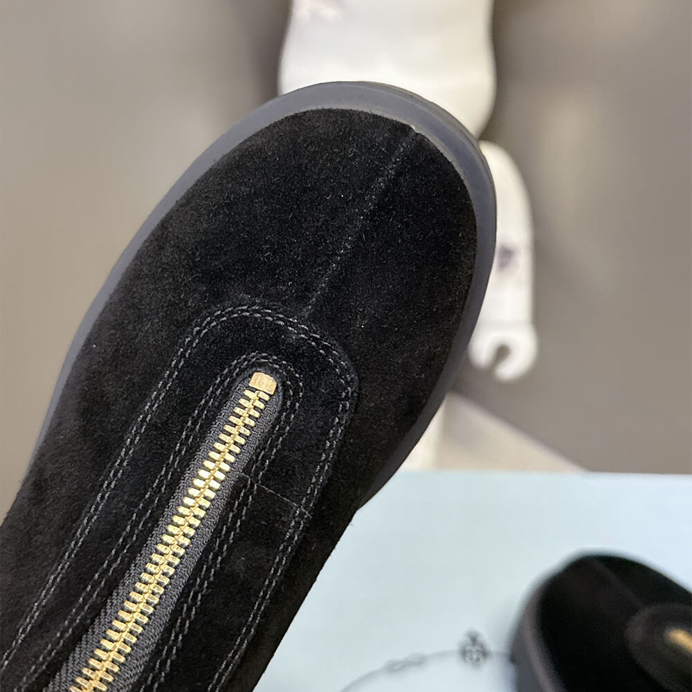 Suede Booties with Zip