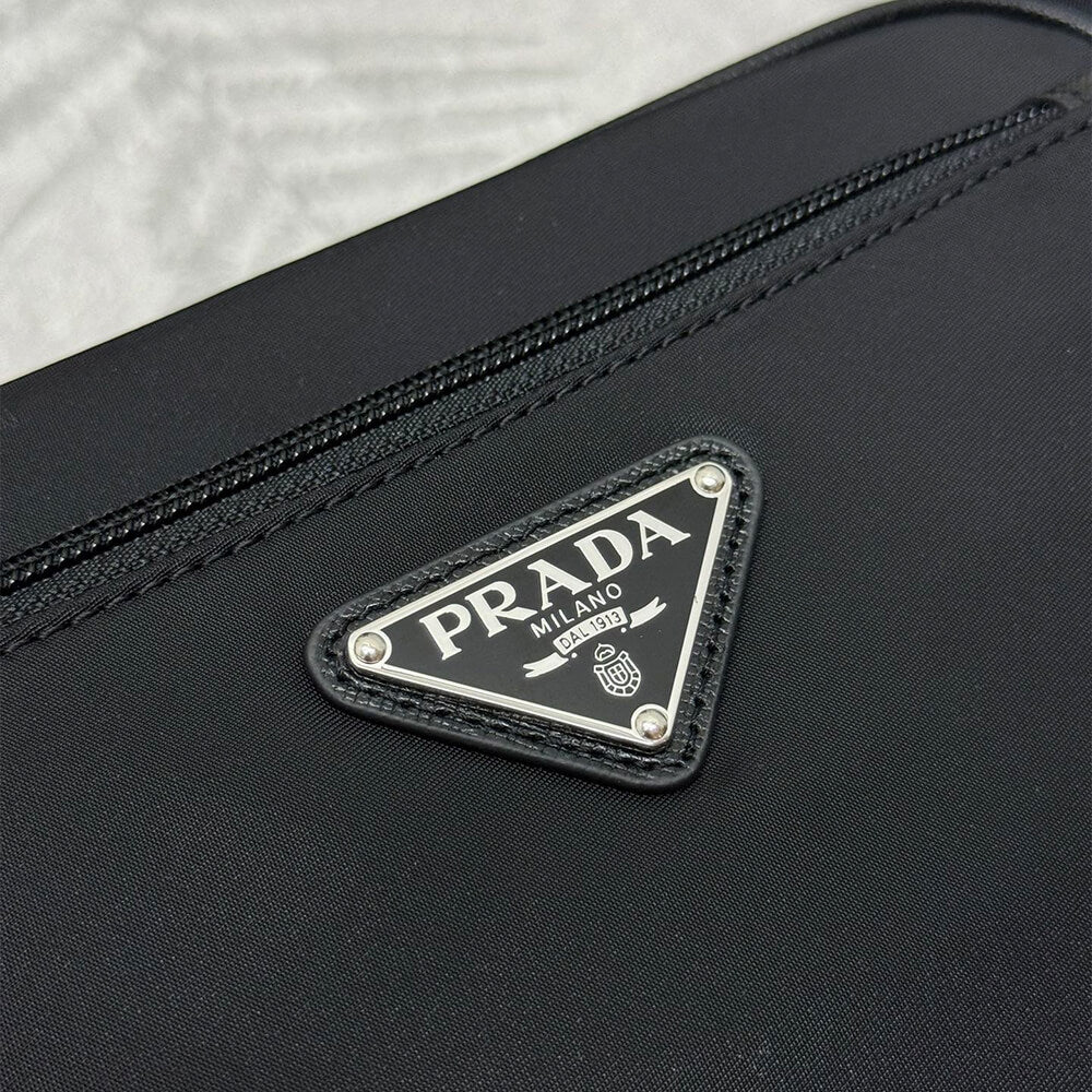 Re-Nylon and Saffiano Leather Belt Bag