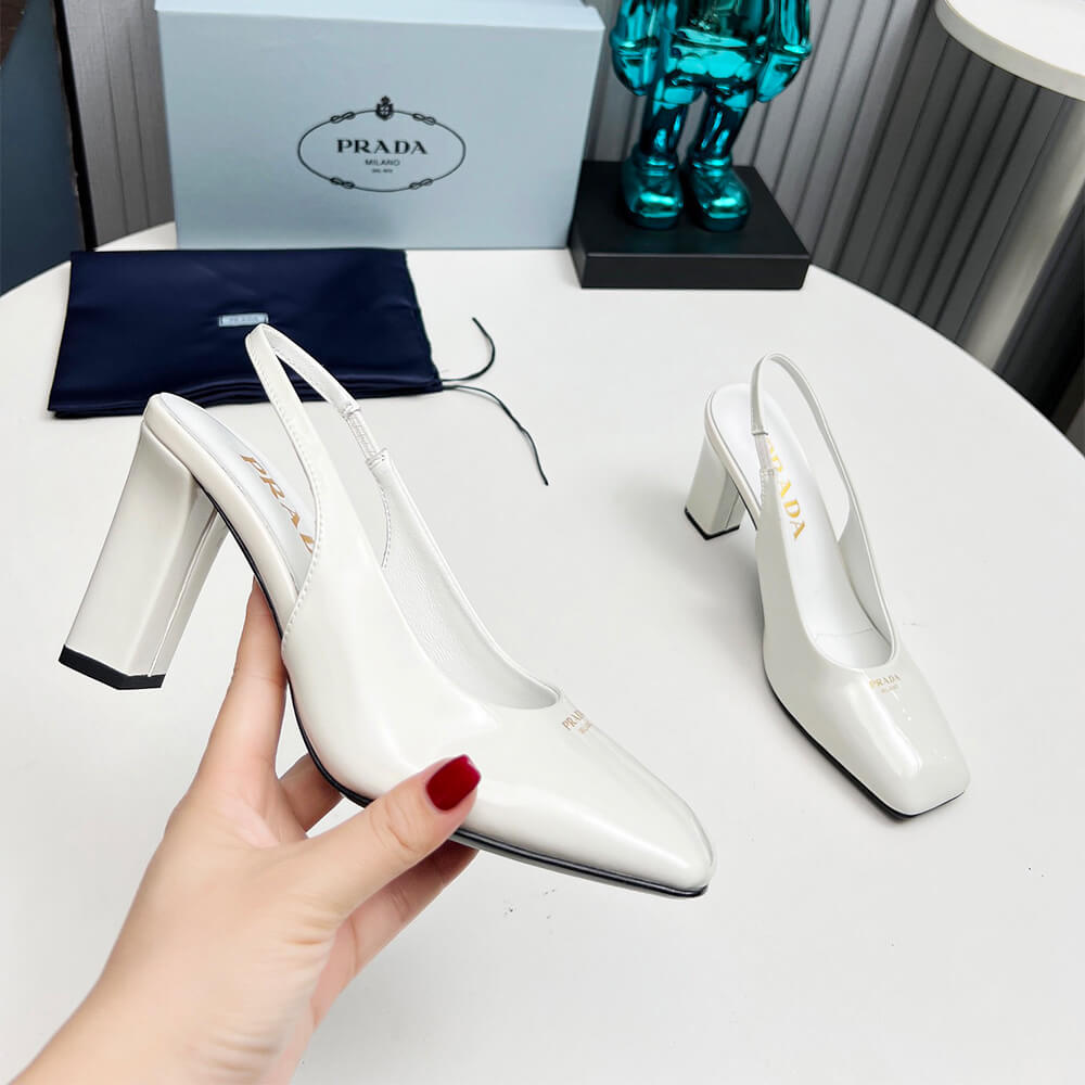 Patent Leather Slingback Pumps 85 mm