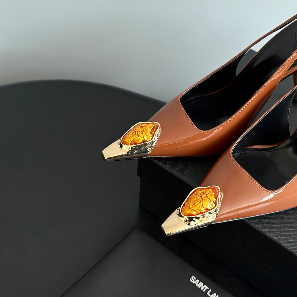 Loulou Slingback Pumps in Patent Leather