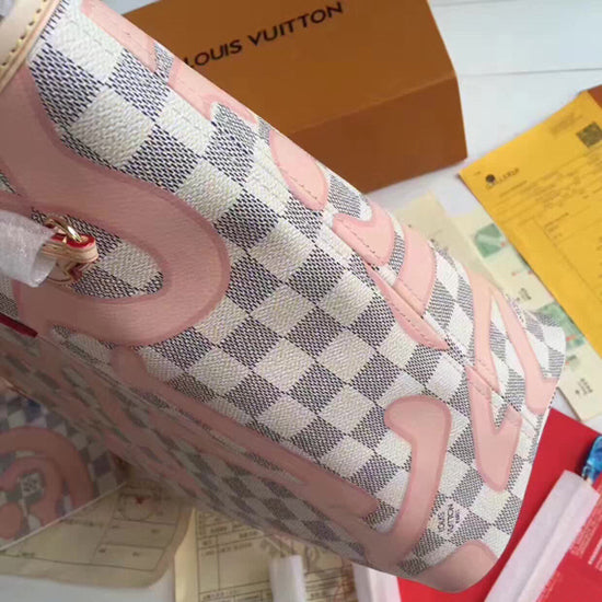 N41050 Neverfull MM Shoulder Bag Damier Azur Canvas