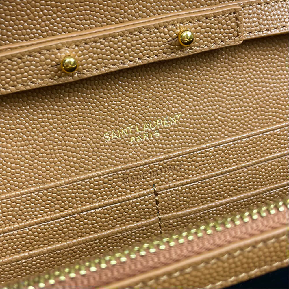 Classic cassandre chain wallet in grain de poudre leather