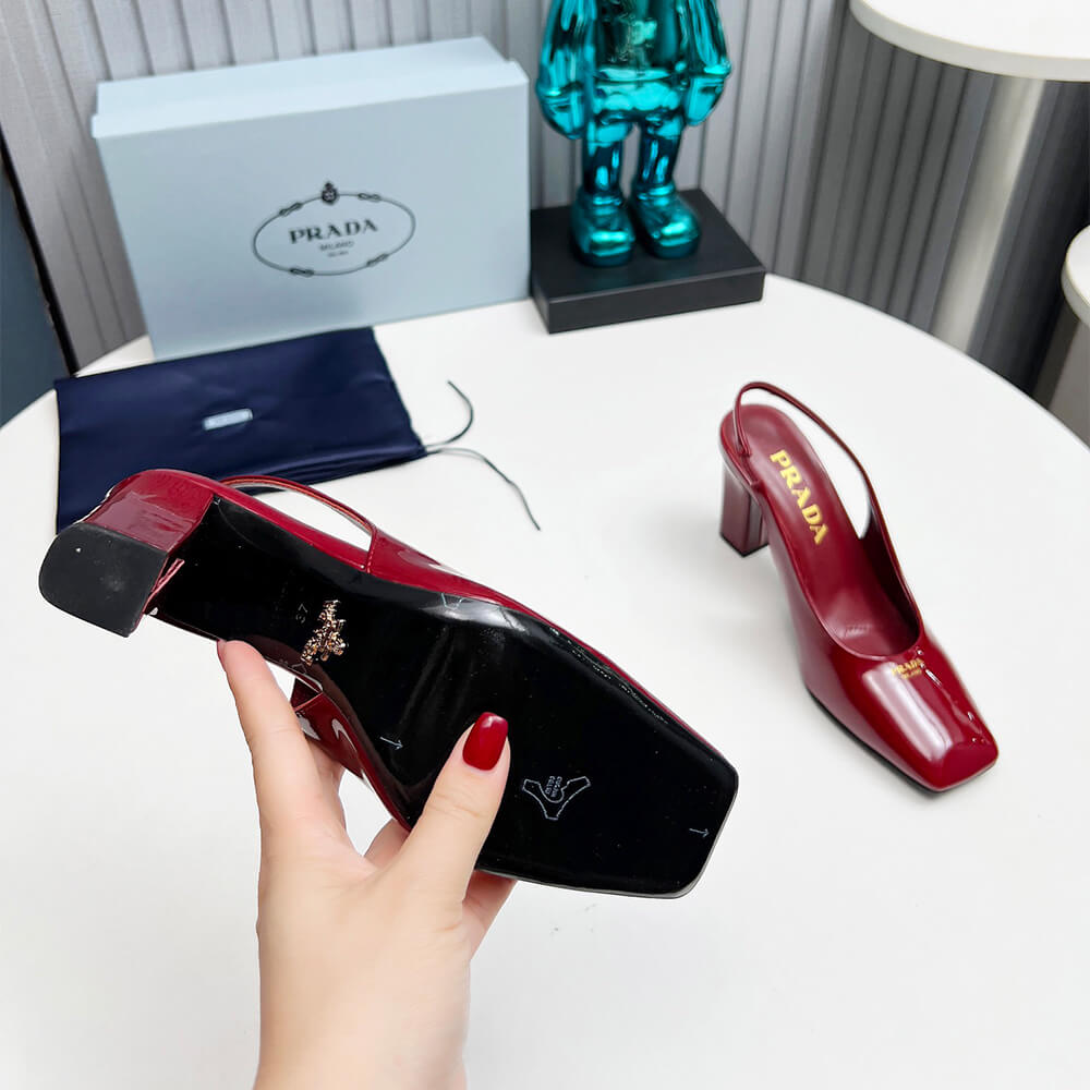 Patent Leather Slingback Pumps 85 mm