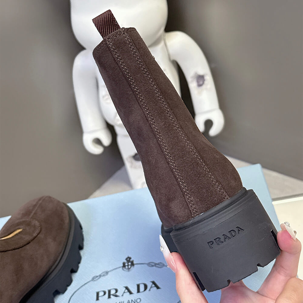 Suede Booties with Zip