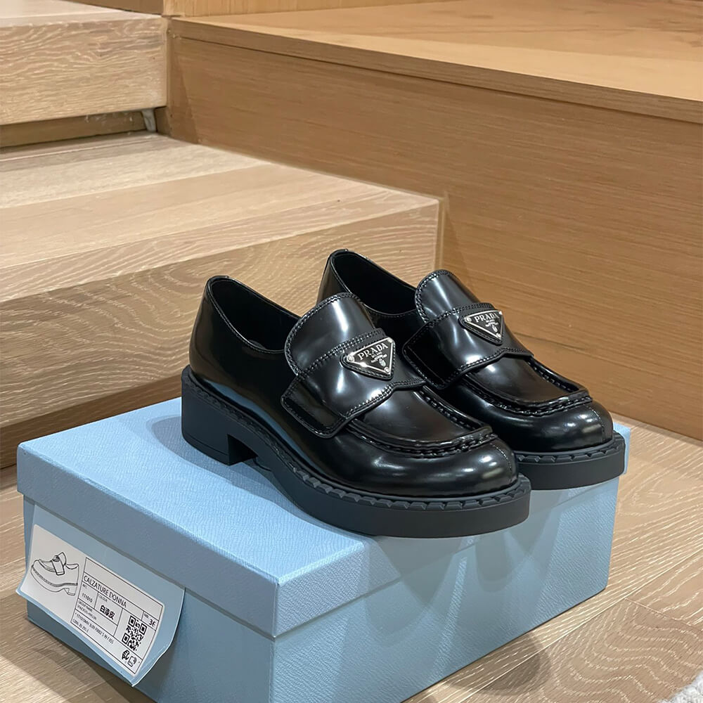 Chocolate Brushed Leather Loafers