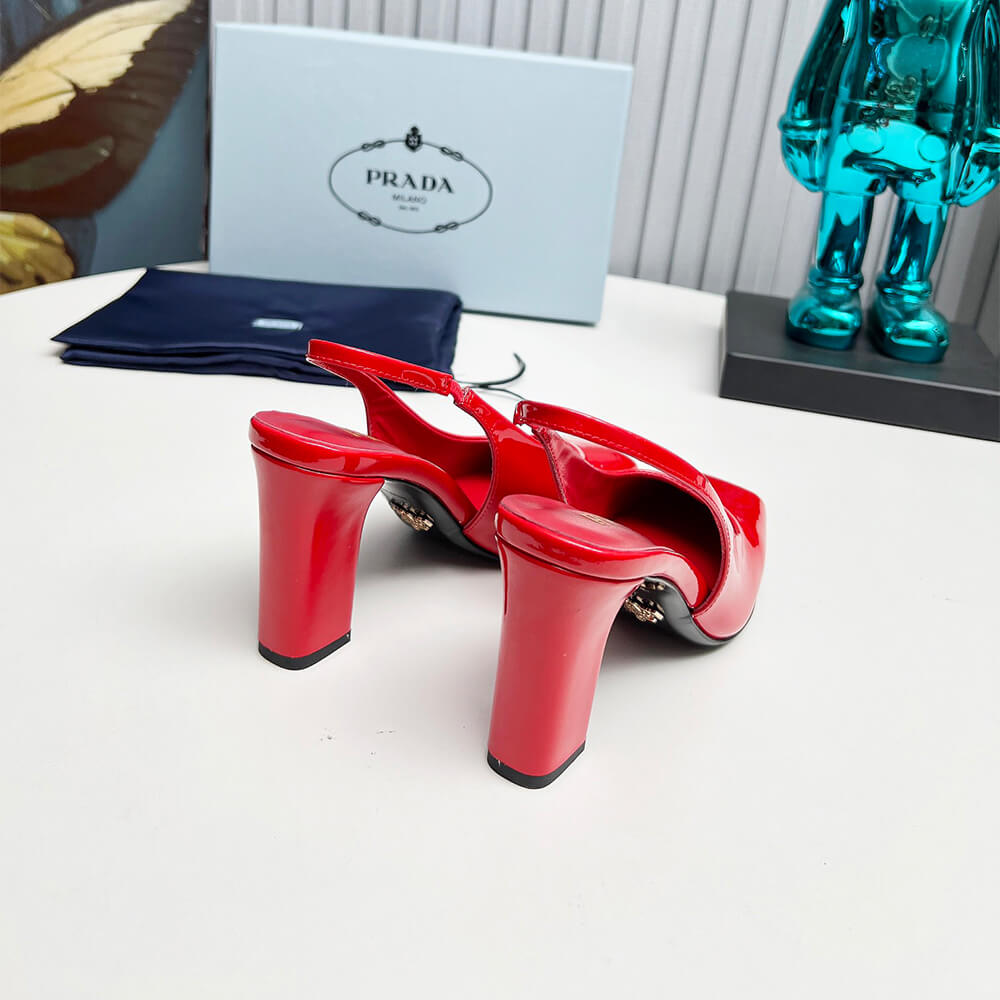 Patent Leather Slingback Pumps 85 mm