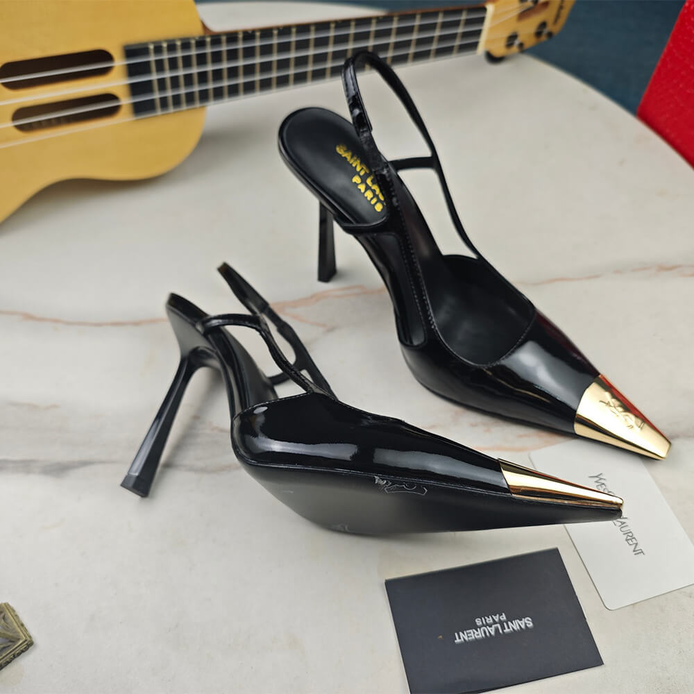 Jeanne Slingback Pumps in Patent Leather
