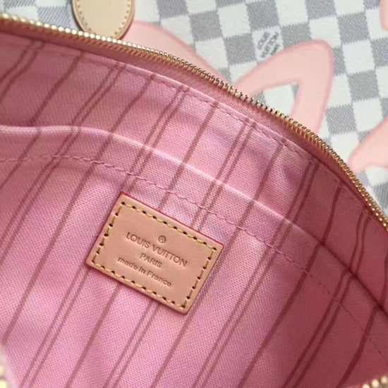 N41050 Neverfull MM Shoulder Bag Damier Azur Canvas