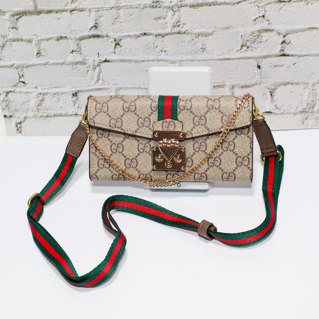 GG Crossbody-Wallet-Hülle aus beschichtetem Canvas für iPhone 17/ Pro / Pro Max / Air 