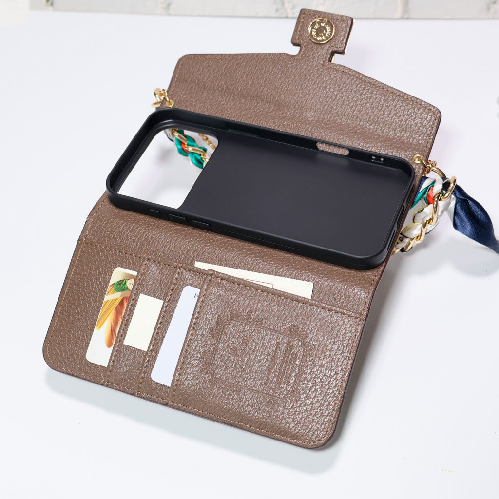 GG Crossbody-Wallet-Hülle aus beschichtetem Canvas für iPhone 17/ Pro / Pro Max / Air 