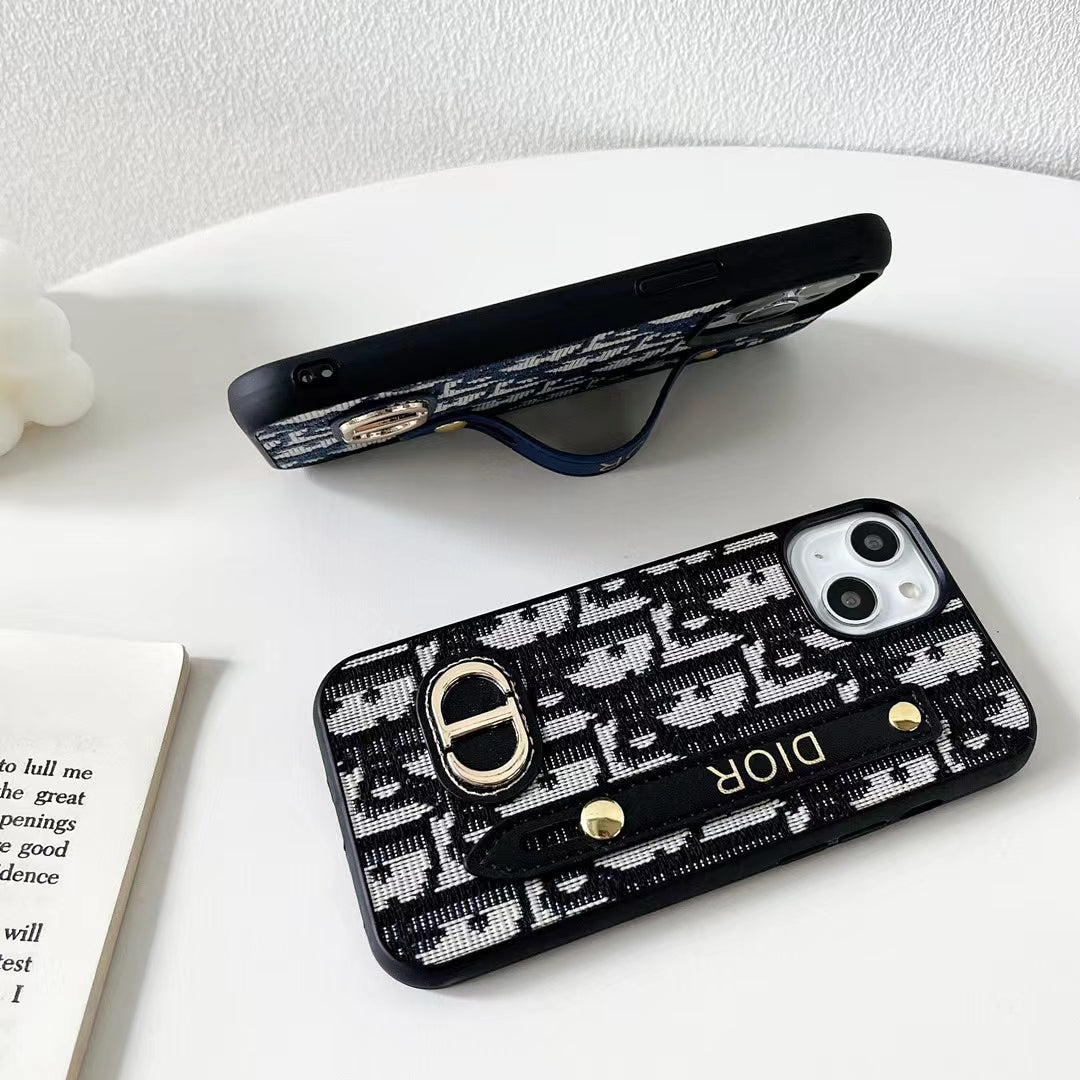 Dior Handyhülle für iPhone 13, 11, 12, 14, 15, 16 Pro Max Plus mit Handschlaufe 