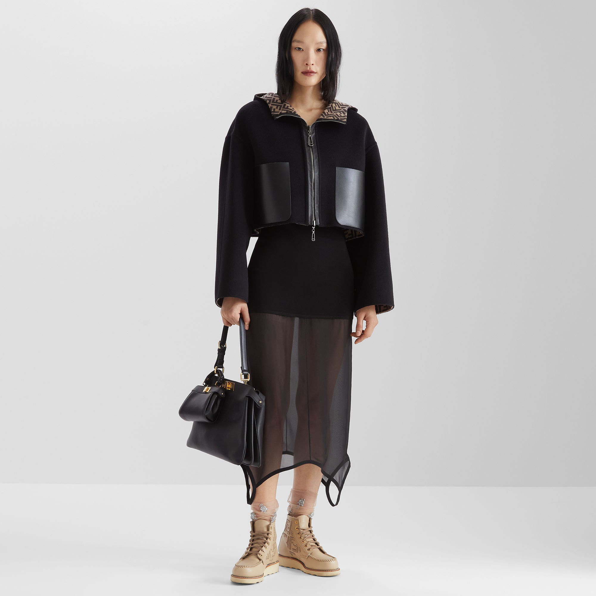 Manteau réversible FENDI pour femme (taille : S|M|L)