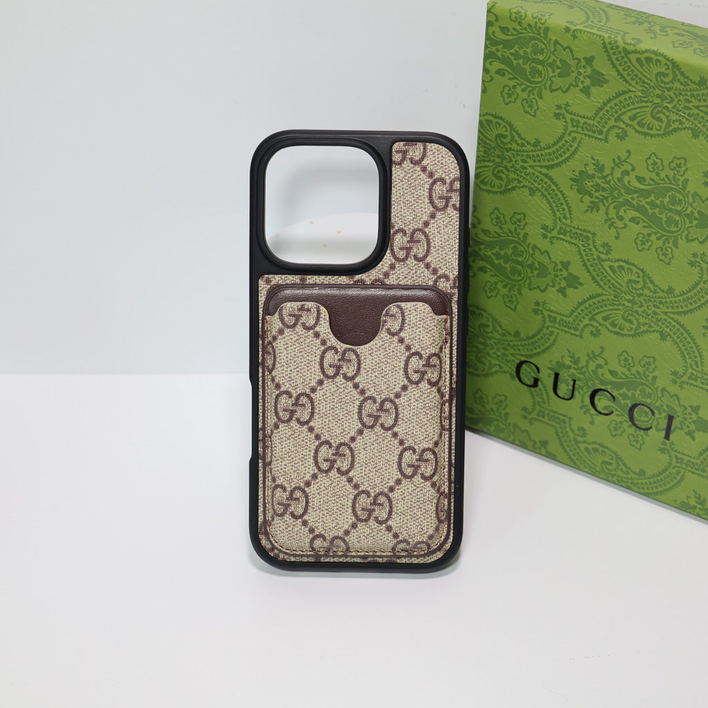 Gucci-Hülle mit Kartenhalter für iPhone 12-16 Pro Max Plus 