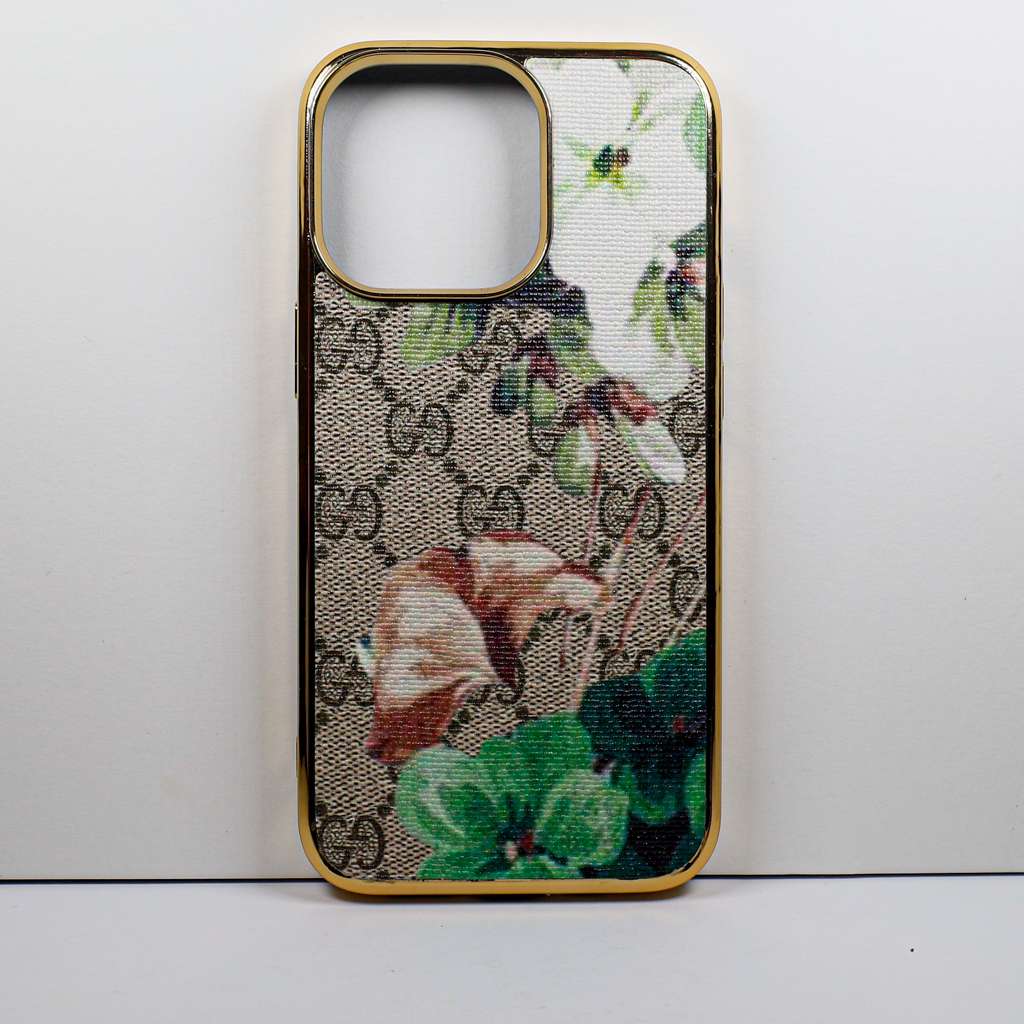 Gucci iPhone 11 12 13 14 15 Plus Pro Max Hülle Weiß Grün Bloom 